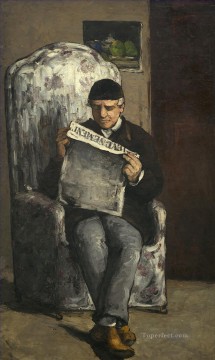 The Artists Father Reading his Newspaper Paul Cezanne Oil Paintings